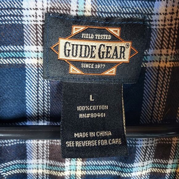Guide Gear Field Tested L Button-Up Long Sleeve Plaid Flannel Western Style - Picture 7 of 10